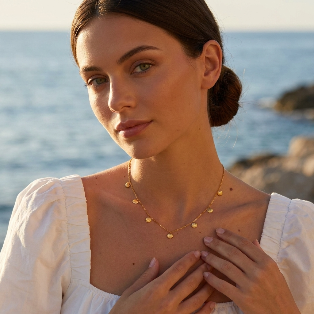 Sirena Gold Shell Necklace - Joie d’Or