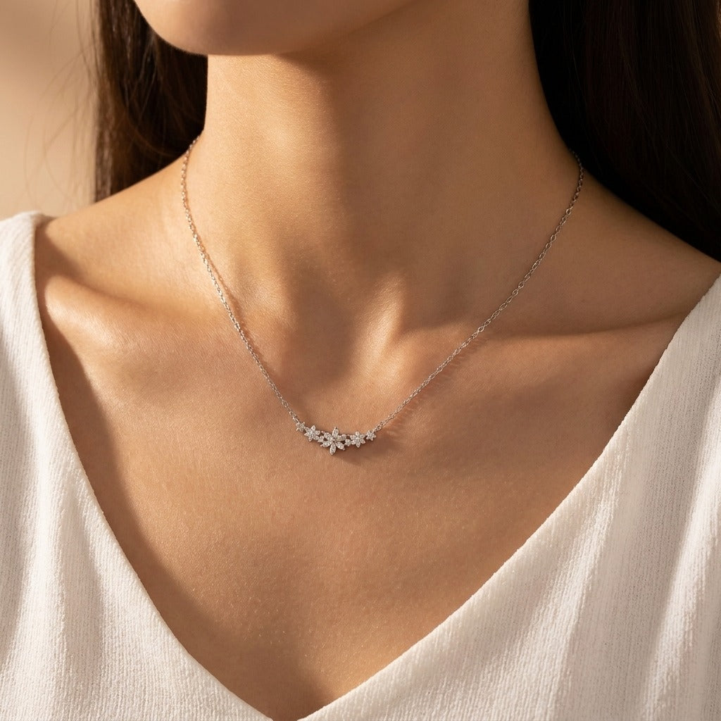Camille Floral Sparkle Necklace - Joie d’Or