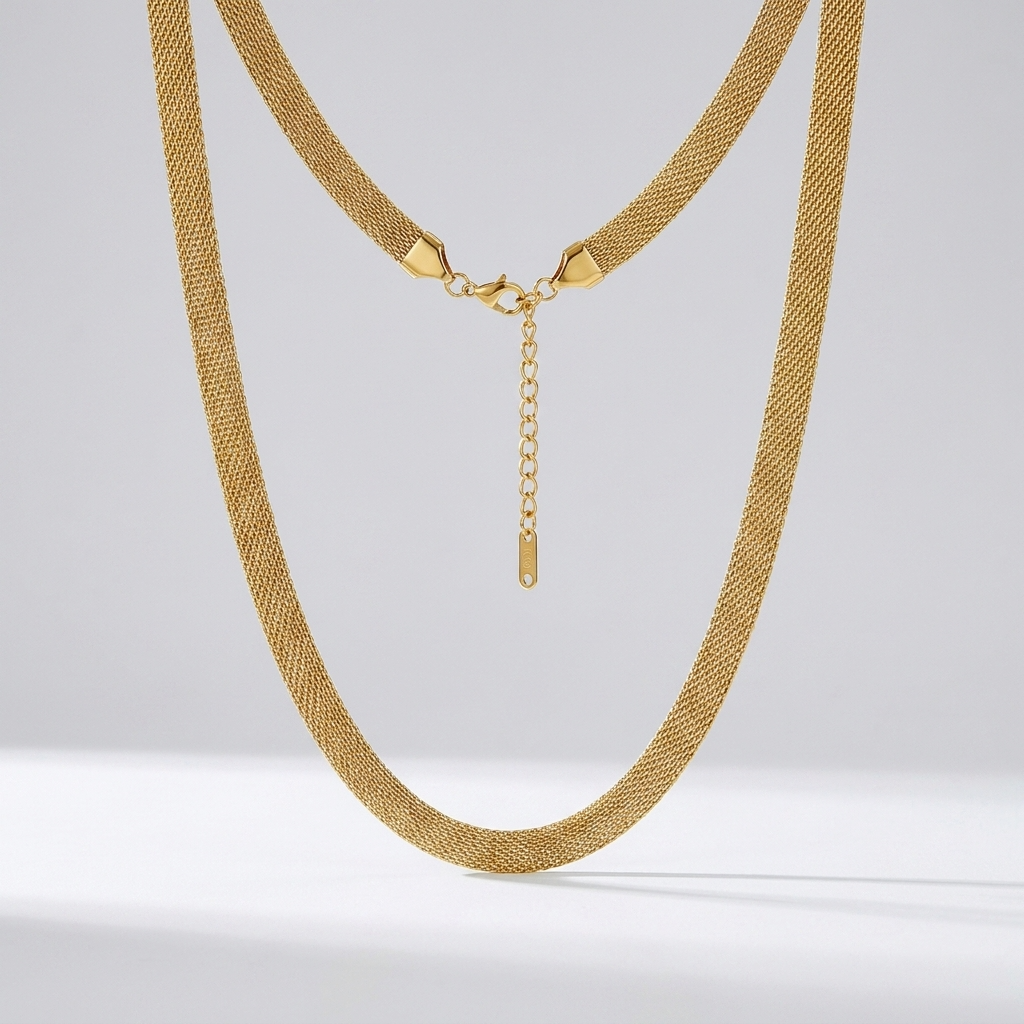 Élise Gold Mesh Necklace - Joie d’Or