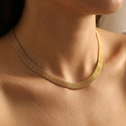 Élise Gold Mesh Necklace - Joie d’Or