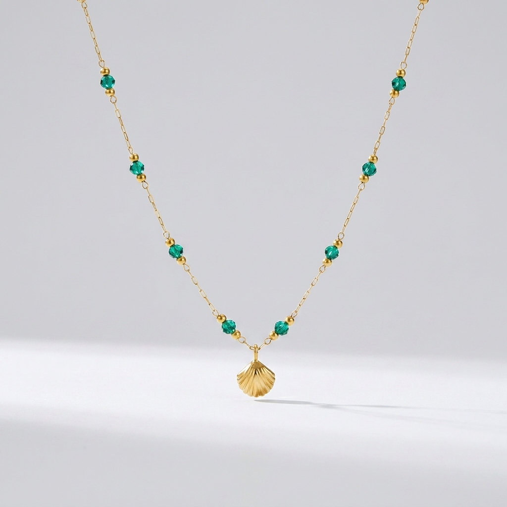 Alla Gold Shell & Beads Necklace - Joie d’Or