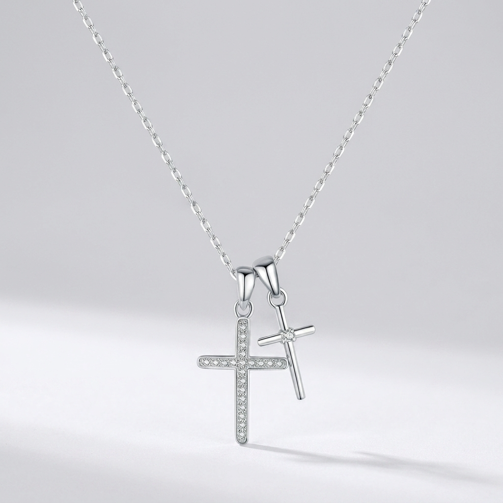 Camille Double Cross Necklace - Joie d’Or