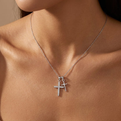 Camille Double Cross Necklace - Joie d’Or