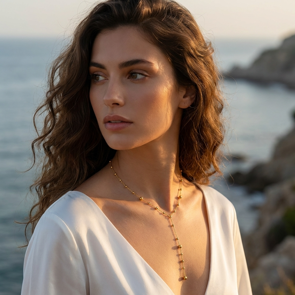 Aurélie Golden Drop Necklace - Joie d’Or