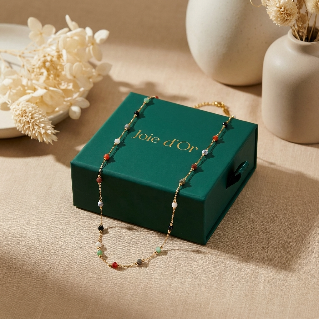Alla Beaded Stone Necklace - Joie d’Or