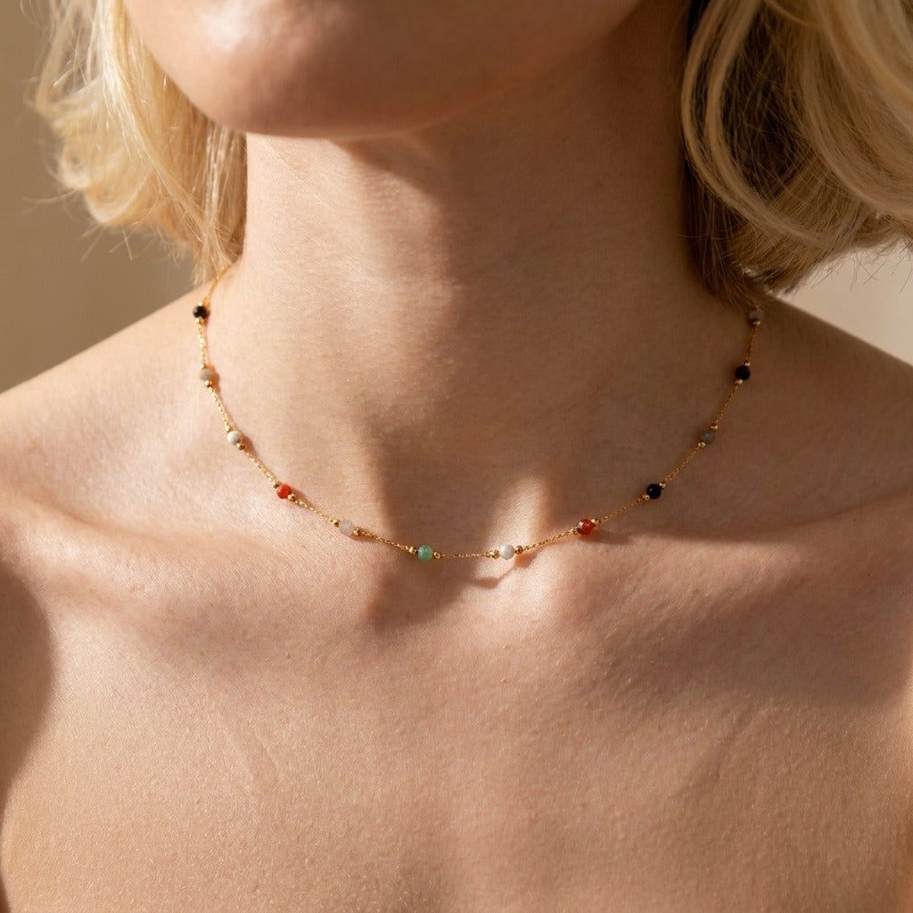 Alla Beaded Stone Necklace - Joie d’Or