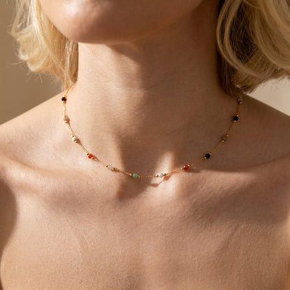 Alla Beaded Stone Necklace - Joie d’Or
