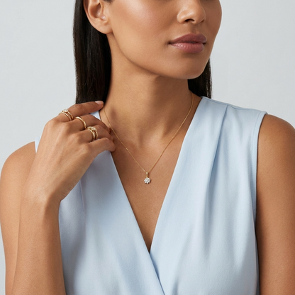 Elisa Crystal Flower Necklace - Joie d’Or
