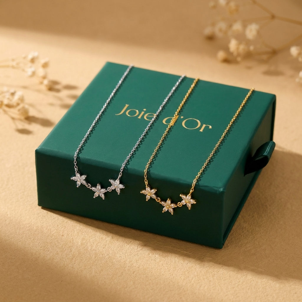 Maia Crystal Flower Necklace - Joie d’Or
