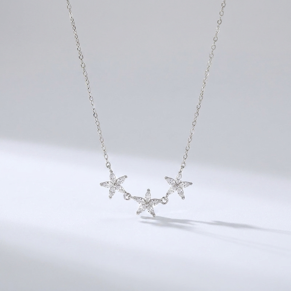 Maia Crystal Flower Necklace - Joie d’Or