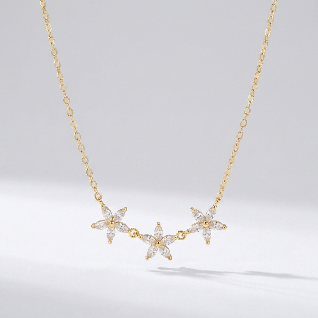 Maia Crystal Flower Necklace - Joie d’Or