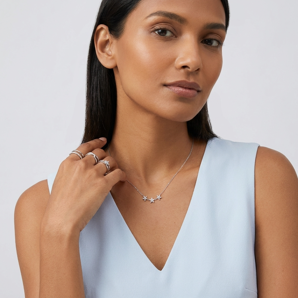 Maia Crystal Flower Necklace - Joie d’Or