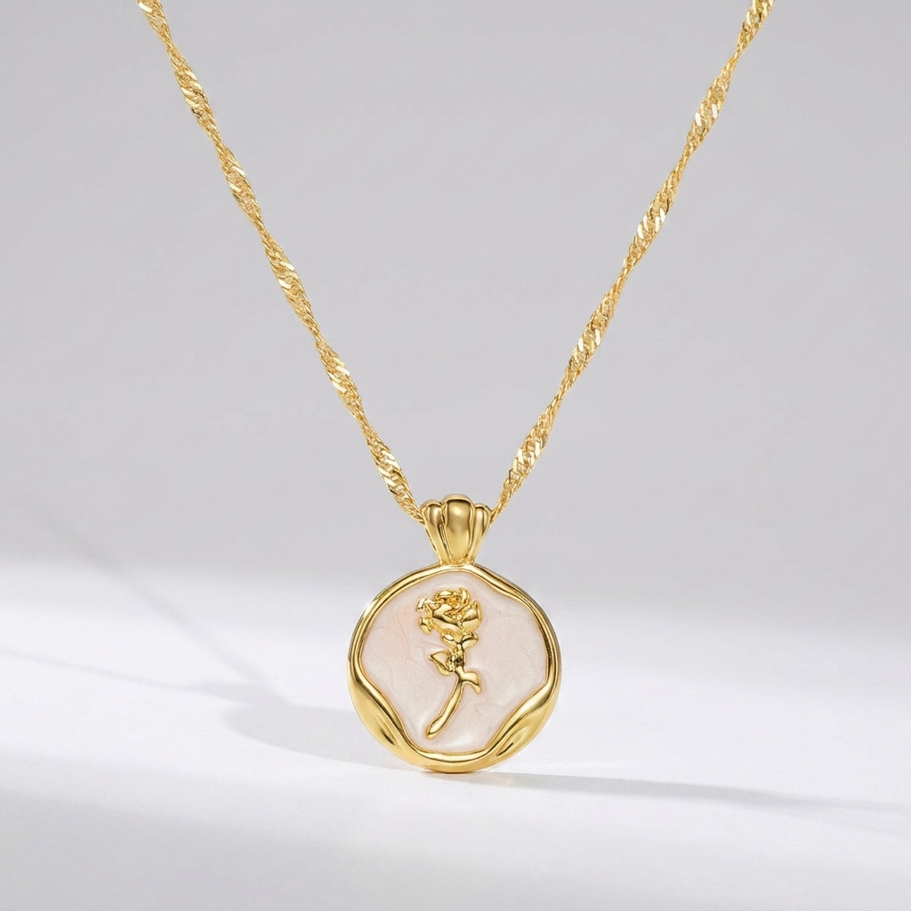 Rose Gold Pendant Necklace - Joie d’Or