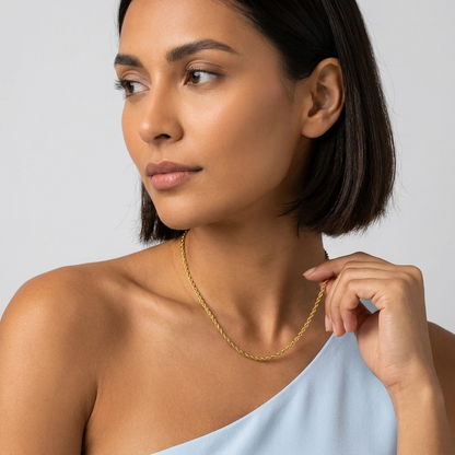 Calle Rope Chain Gold Necklace - Joie d’Or