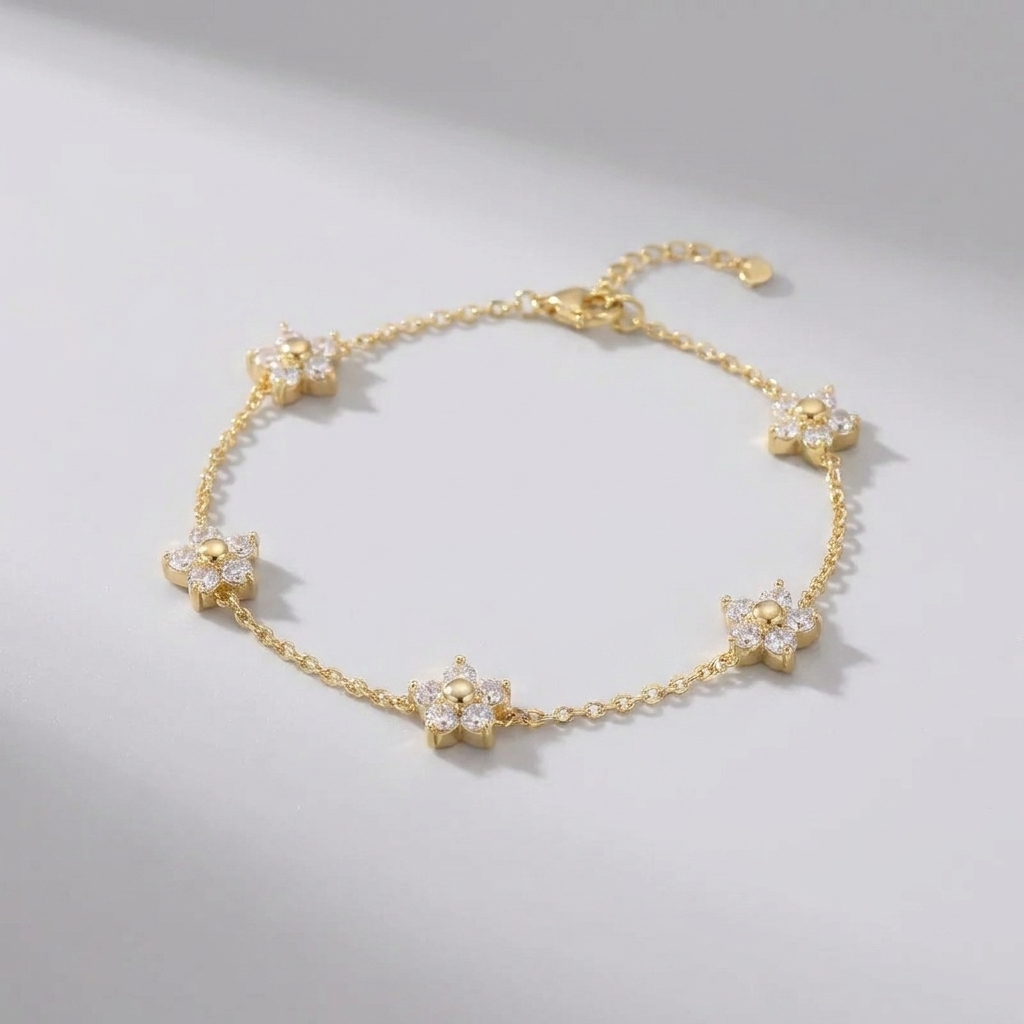 Mia Flower Crystal Bracelet - Joie d’Or