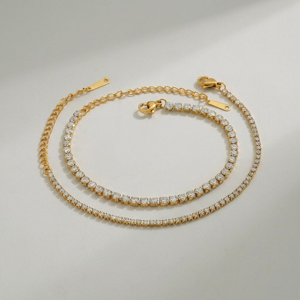 Léa Double Tennis Bracelet Set - Joie d’Or