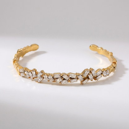 Amélie Radiant Gold Crystal Bangle - Joie d’Or