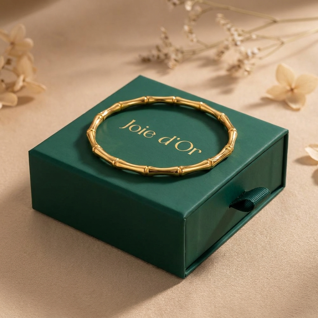 Emma Bamboo Gold Bangle - Joie d’Or