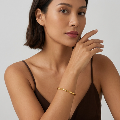 Emma Bamboo Gold Bangle - Joie d’Or