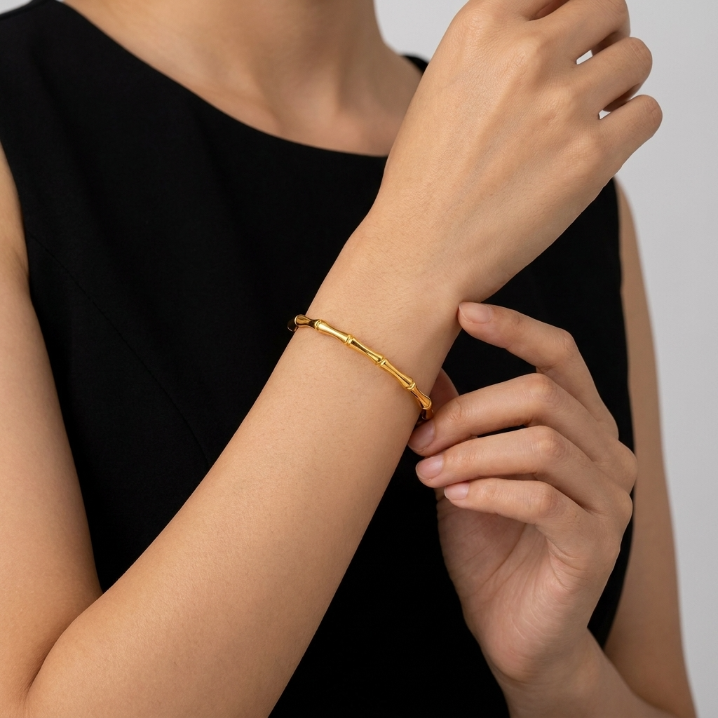 Emma Bamboo Gold Bangle - Joie d’Or