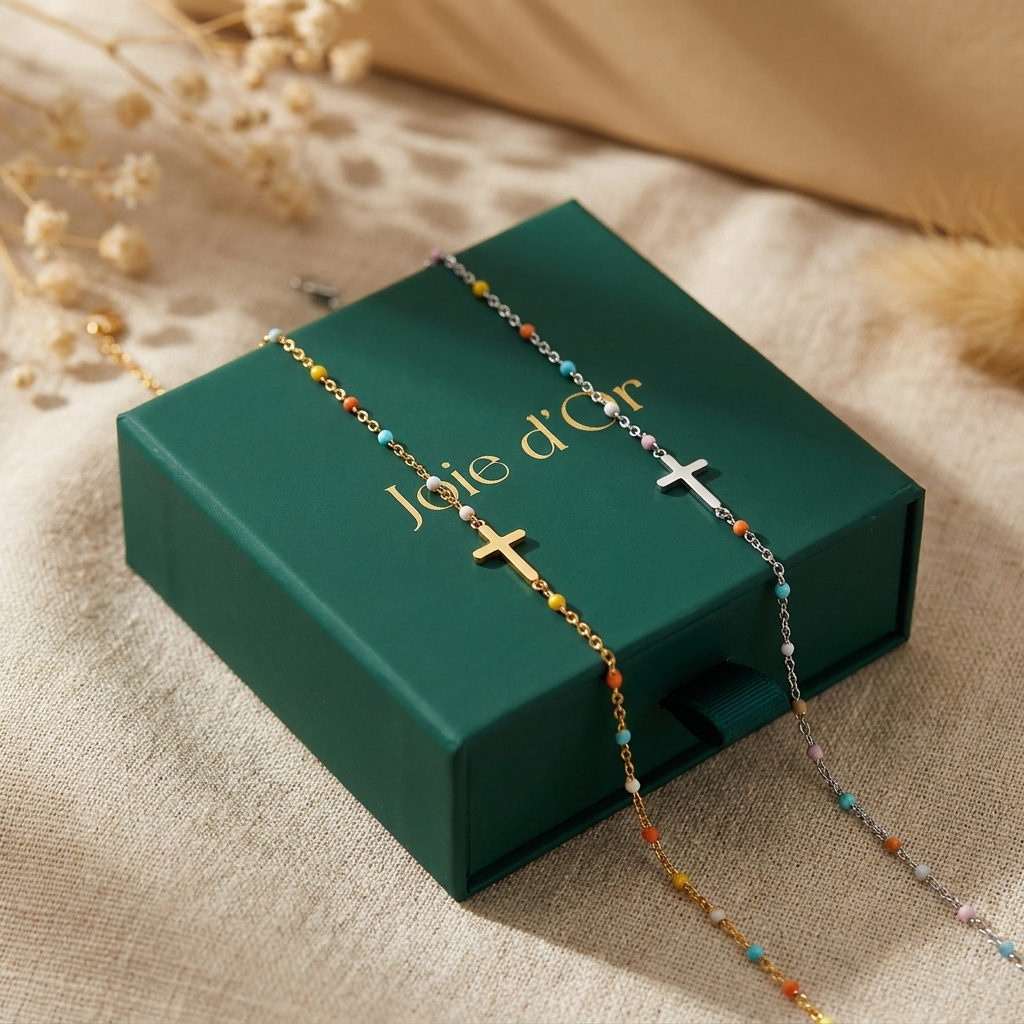 Amélie Cross Bead Bracelet - Joie d’Or