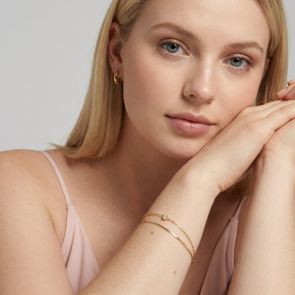 Amélie Crystal Double-Chain Bracelet - Joie d’Or