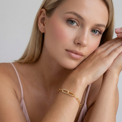 Aurélie Pavé Link Bracelet - Joie d’Or