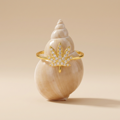 Lydia Crystal Leaf Ring - Joie d’Or