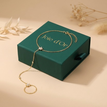 Amélie Crystal Flowers Chain Bracelet - Joie d’Or