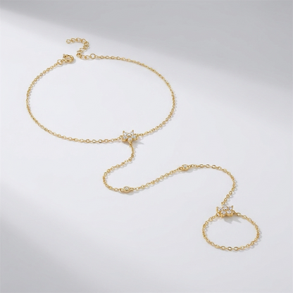 Amélie Crystal Flowers Chain Bracelet - Joie d’Or