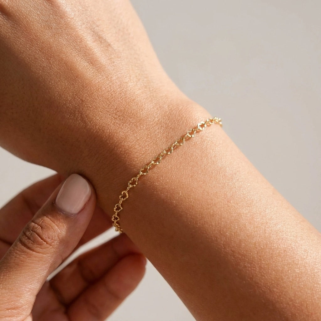 Élodie Chain Heart Bracelet - Joie d’Or