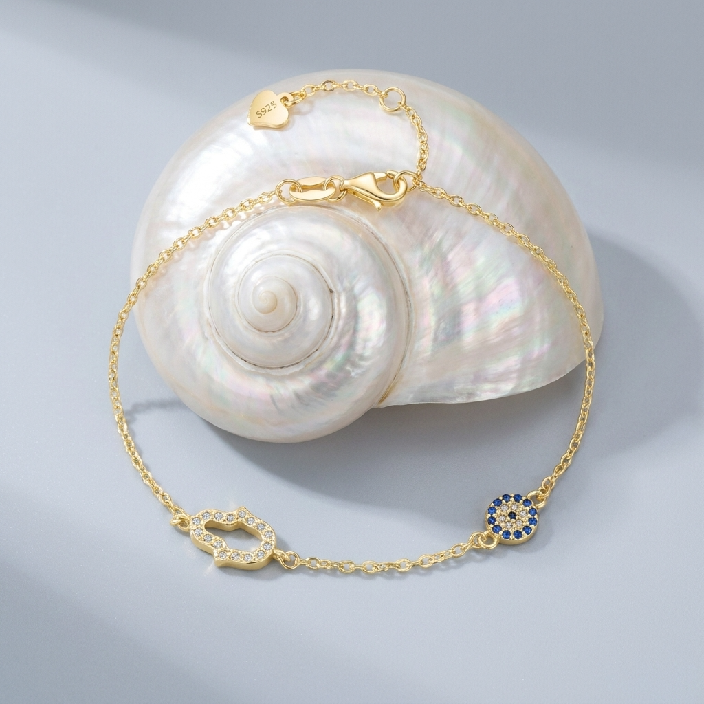 Chloé Hamsa & Evil Eye Bracelet - Joie d’Or