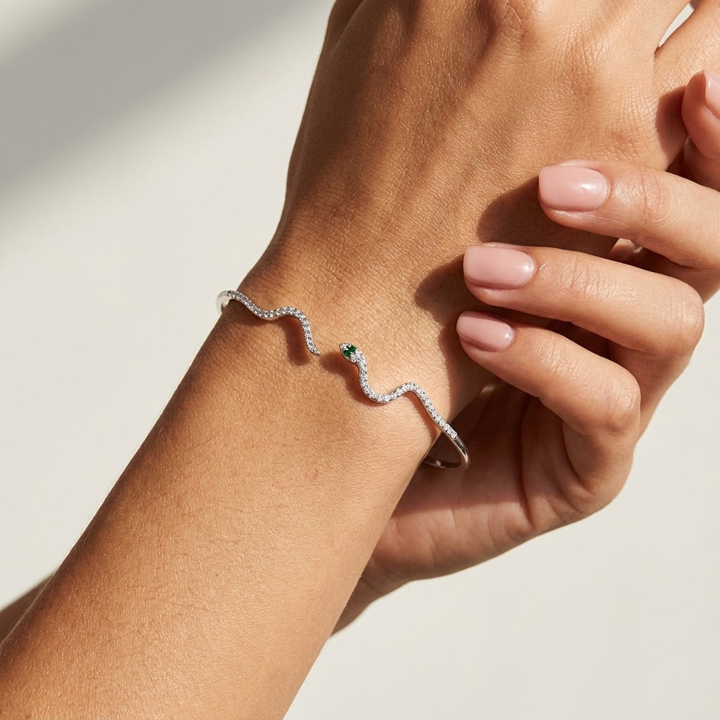 Liana Crystal Snake Bangle - Joie d’Or