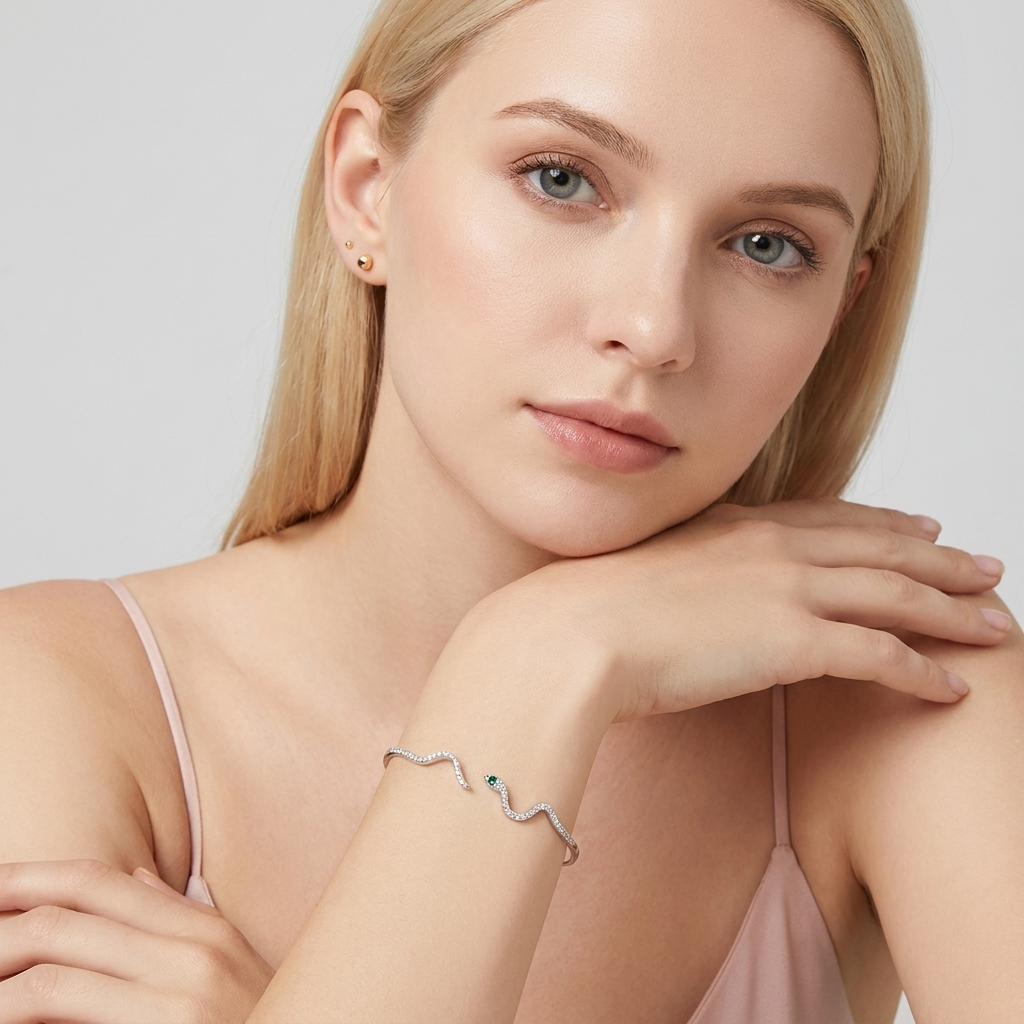Liana Crystal Snake Bangle - Joie d’Or