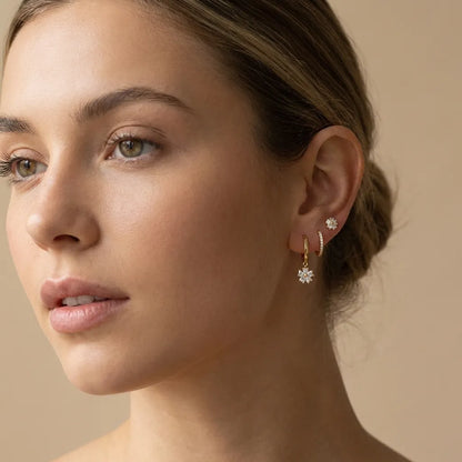 Lilou Crystal Flower Earrings Set - Joie d’Or