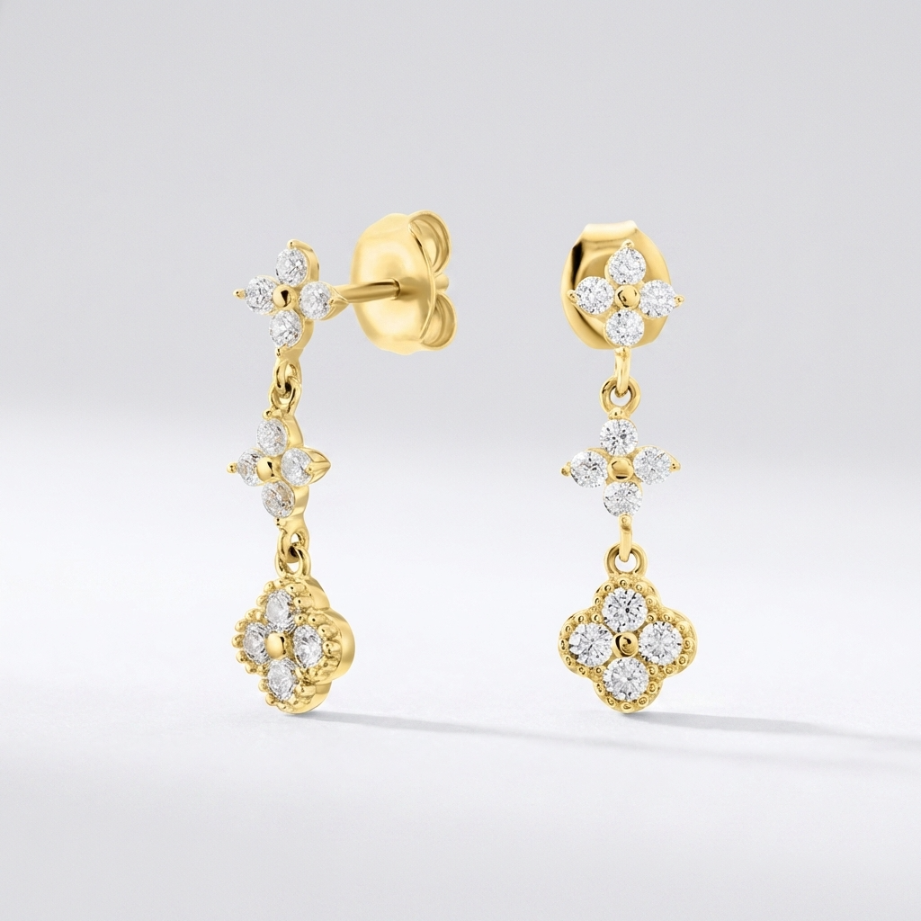 Aurélie Sparkle Cluster Earrings - Joie d’Or