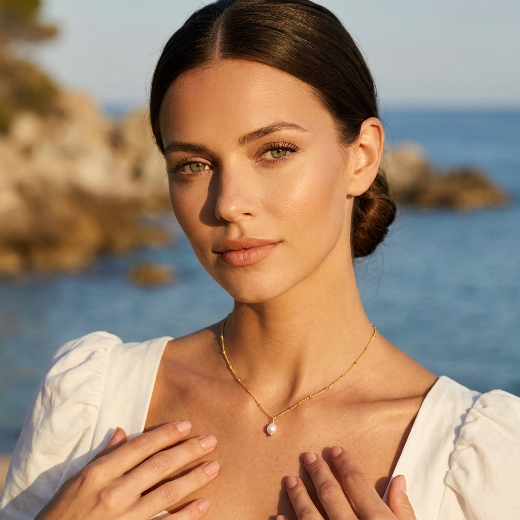 Léa Dainty Pearl Drop Necklace - Joie d’Or