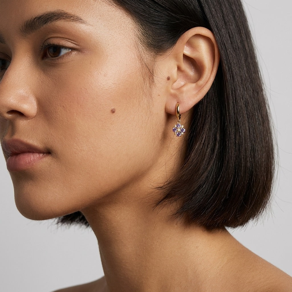 Giulia Lavender Crystal Earrings - Joie d’Or