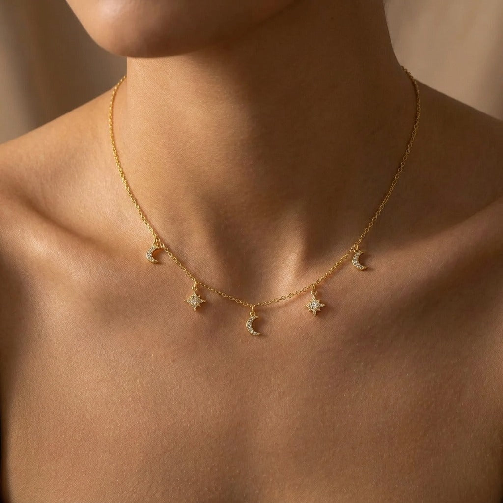 Amélie Moon & Star Necklace - Joie d’Or