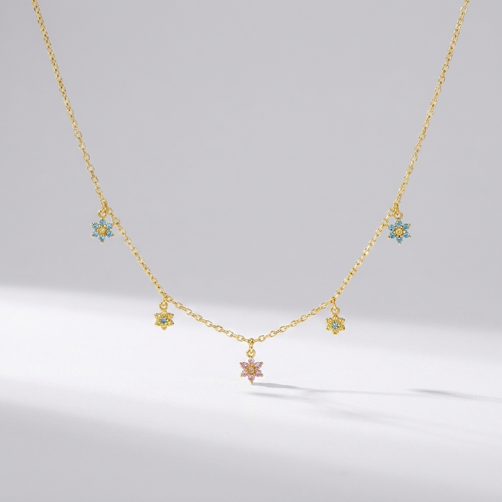 Sofia Blossom Charm Necklace - Joie d’Or