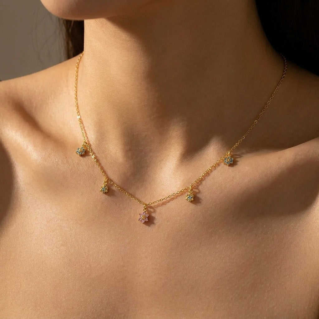 Sofia Blossom Charm Necklace - Joie d’Or