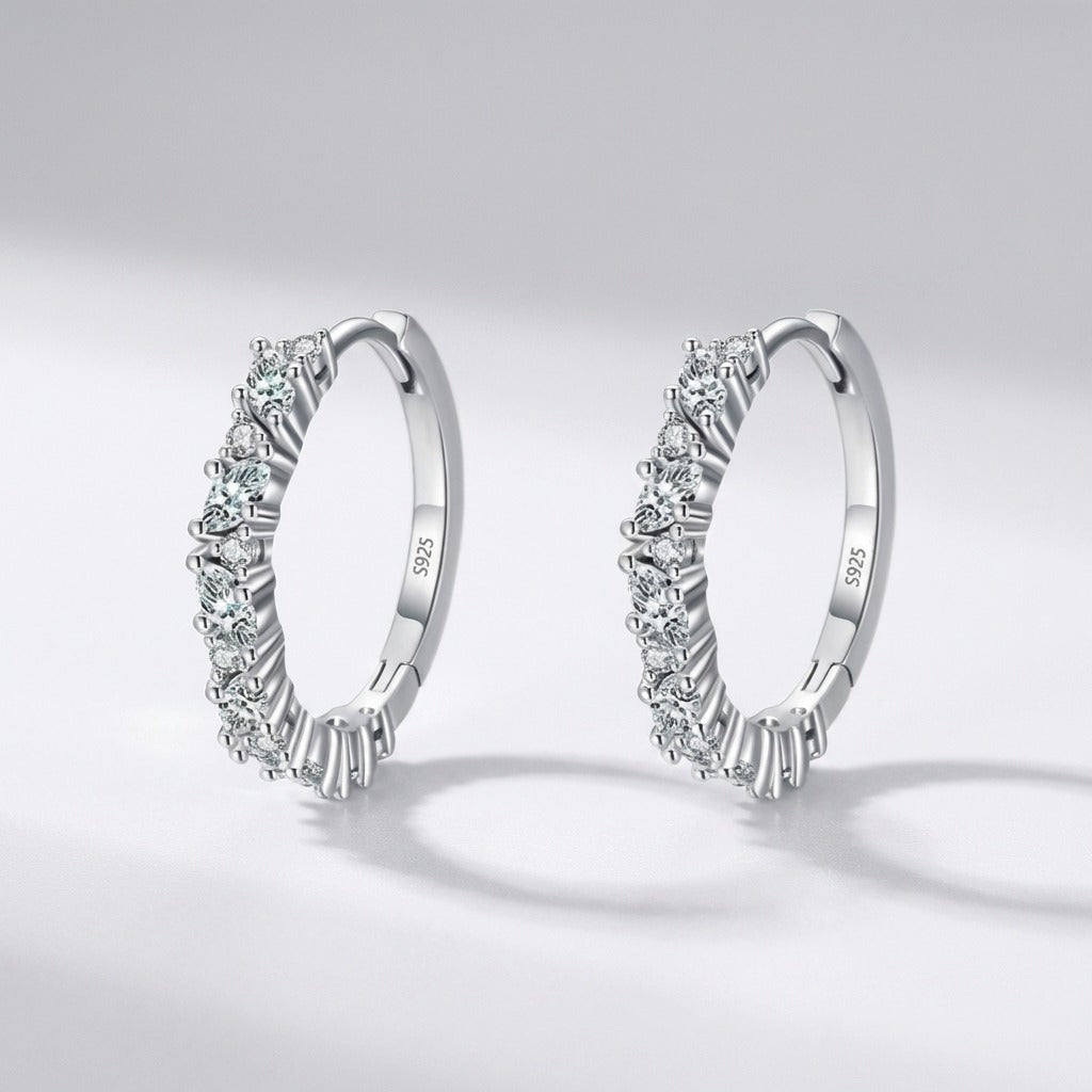 Celeste Pavé Hoop Earrings - Joie d’Or