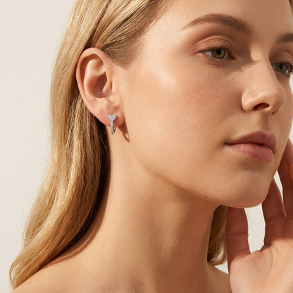 Lilou Silver Heart Hoops - Joie d’Or