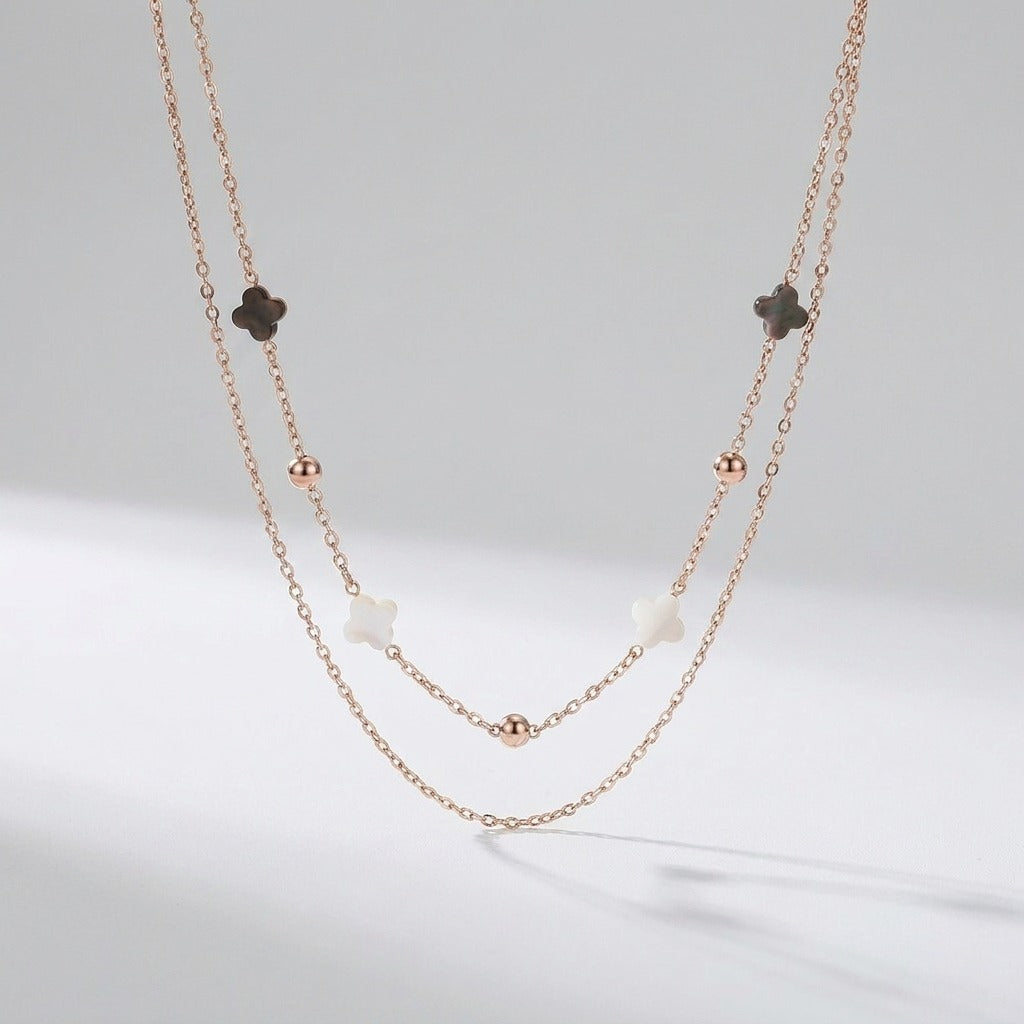 Elodie Shell Clover Necklace - Joie d’Or