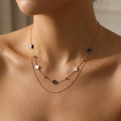 Elodie Shell Clover Necklace - Joie d’Or