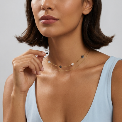 Elodie Shell Clover Necklace - Joie d’Or