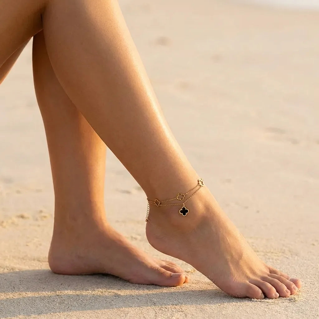 Rowena Clover Gold Anklet - Joie d’Or