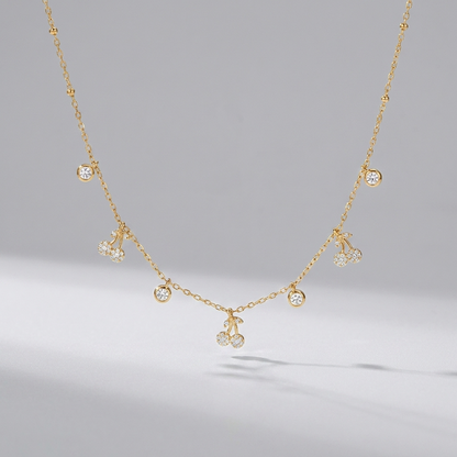 Cherry Cluster Charm Necklace - Joie d’Or