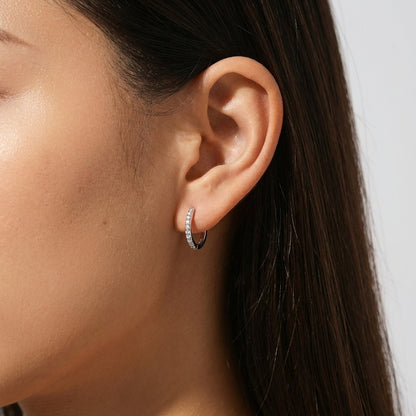 Emma Pavé Silver Hoops - Joie d’Or