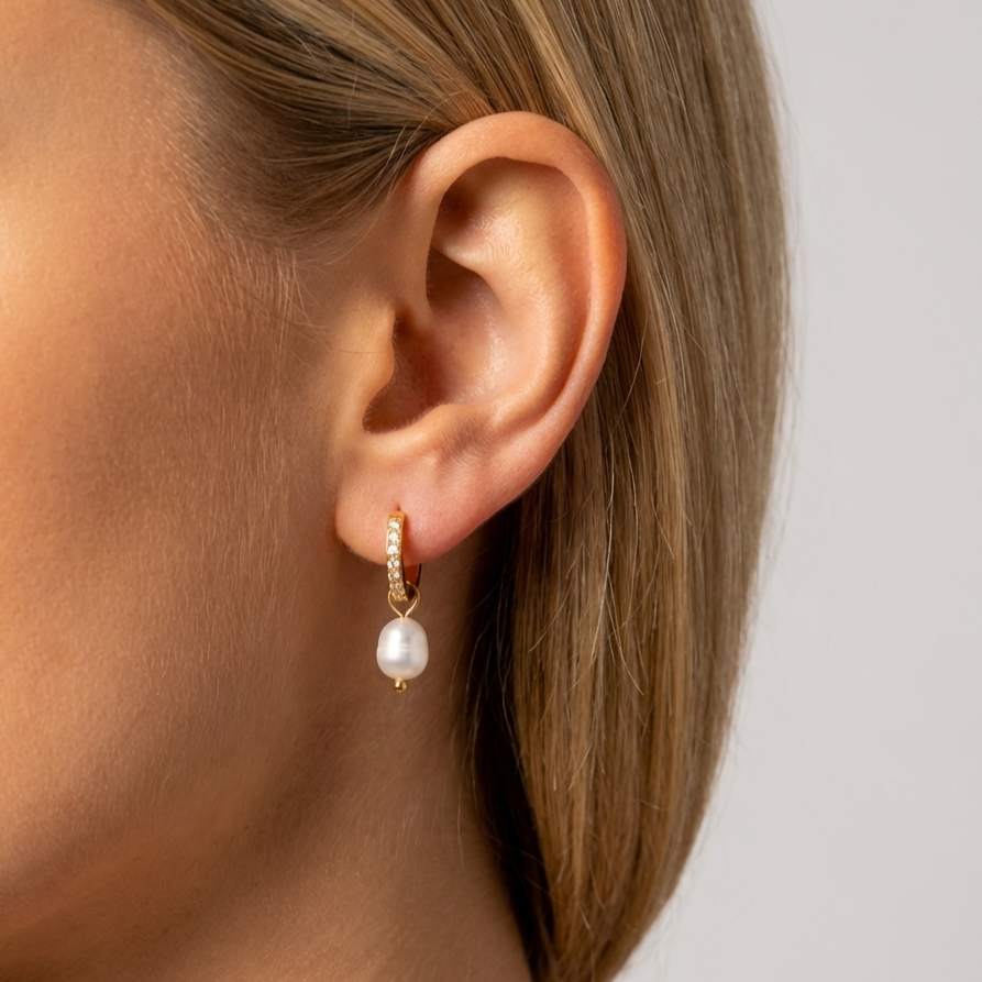 Sara Pave Pearl Earrings - Joie d’Or